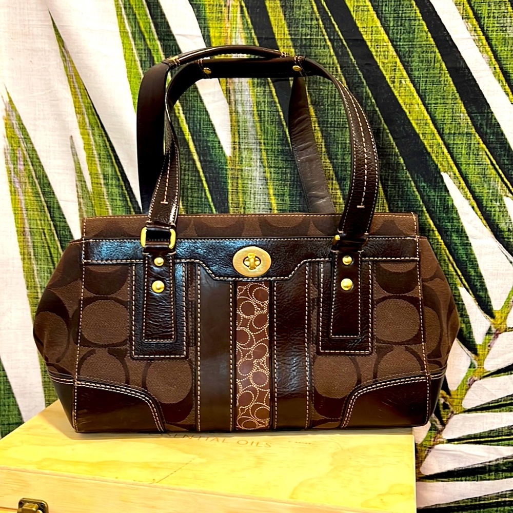Coach Mini Hampton Signature Tote 👜 🤎✨